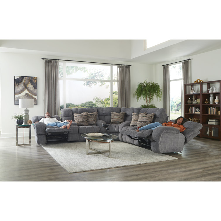 Elliot sectional with 3 best sale lay flat reclining seats